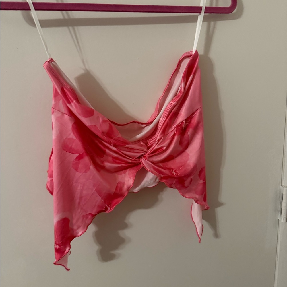 Pink Tie-Dye Crop Top